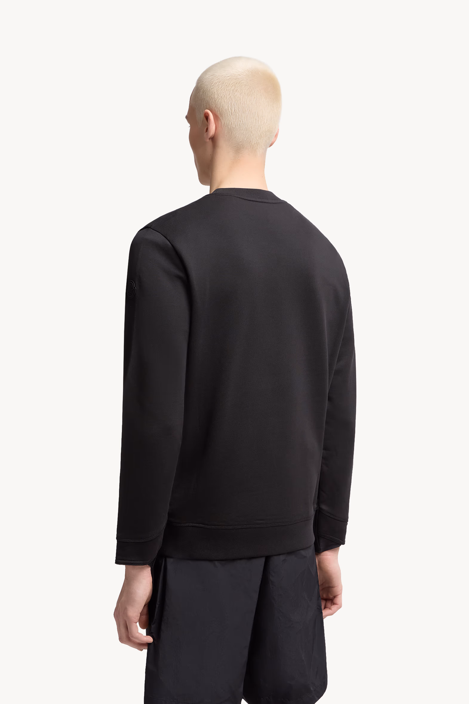 Sudadera de algodón con parche con logotipo Hombre Negro Moncler 5